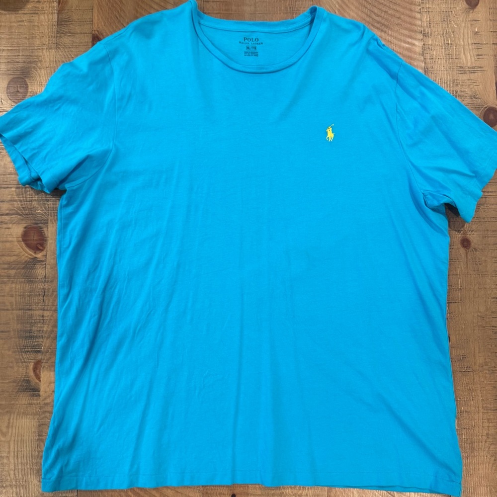 Polo by Ralph Lauren Men's Baby Blue T-Shirt